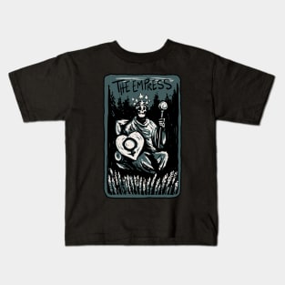 The Empress Skeleton Skull Tarot Card Kids T-Shirt